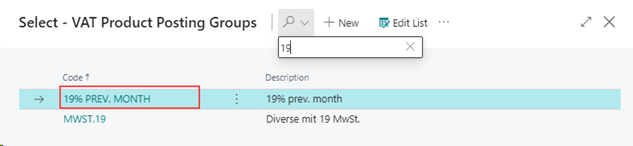 VAT product posting group