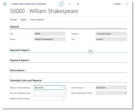 Customer Card - Setup