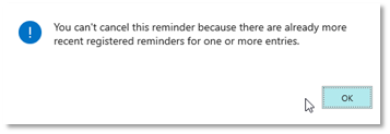 Cancel Reminder Error