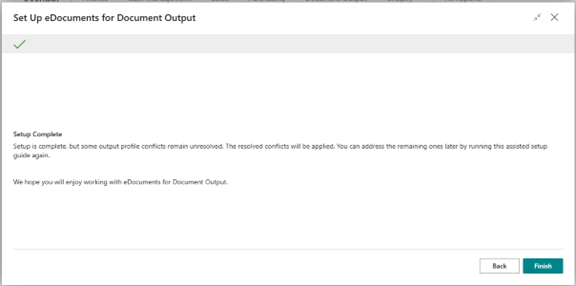 eDocuments setup guide, summary