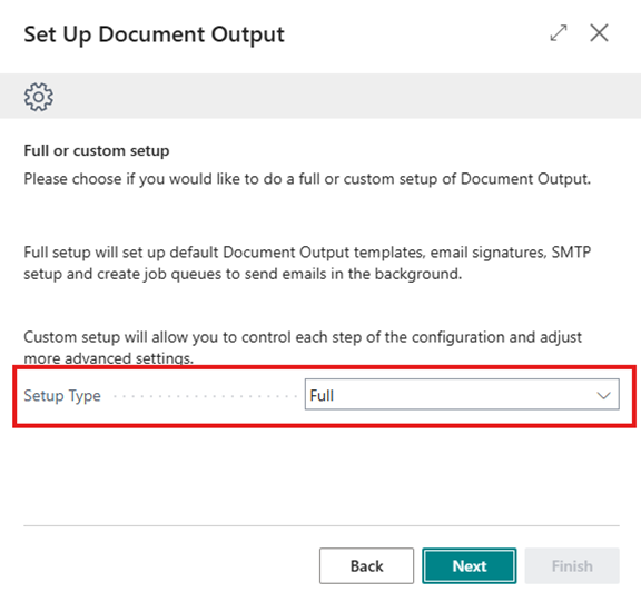 Setup guide, selecting full