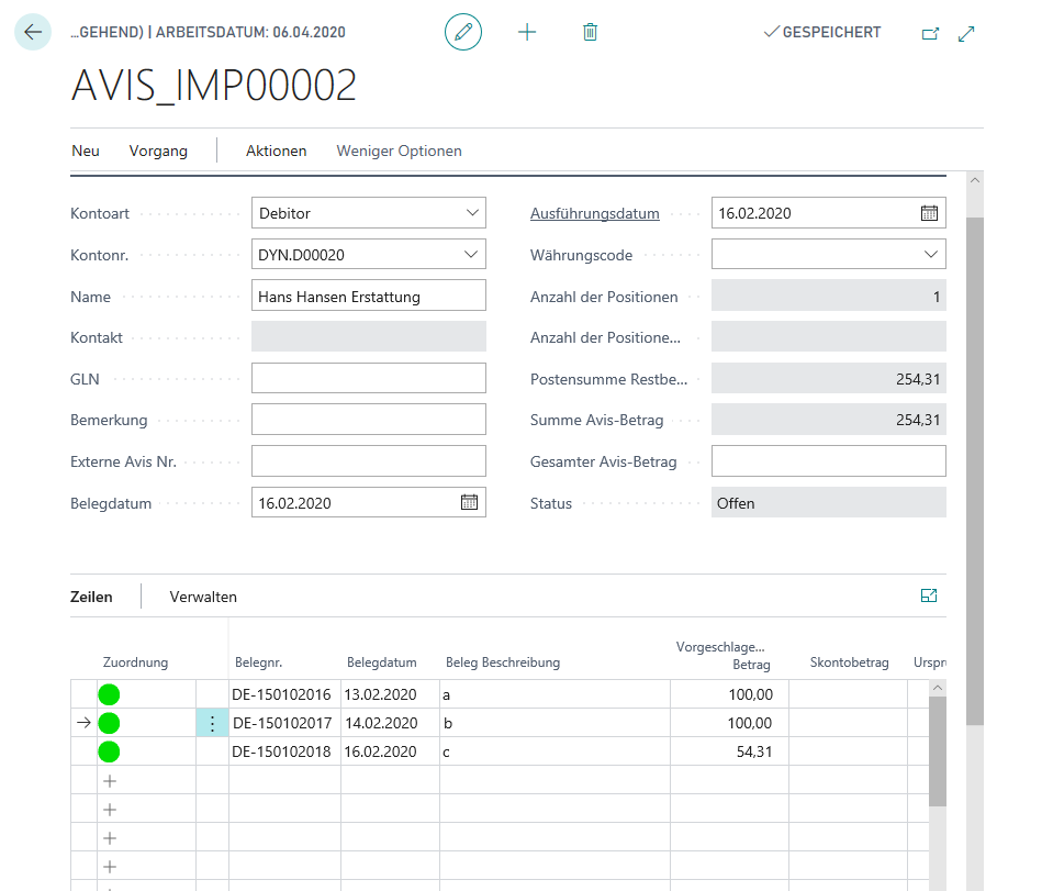 Import CSV in Avis