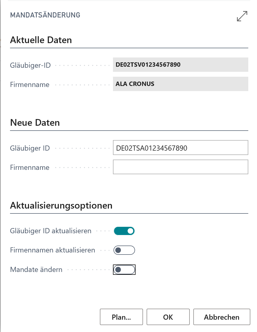 Mandatsänderung