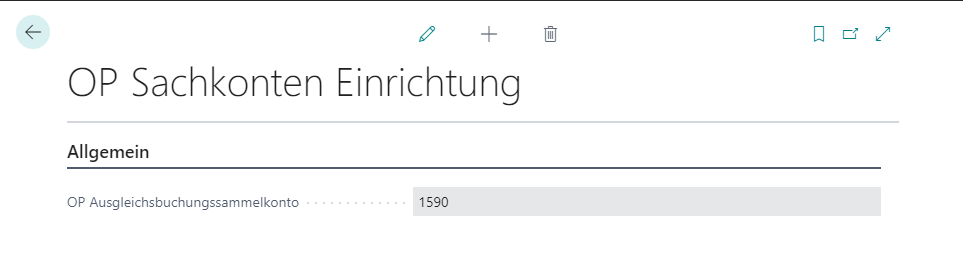 OP Sachkonten Einrichtung