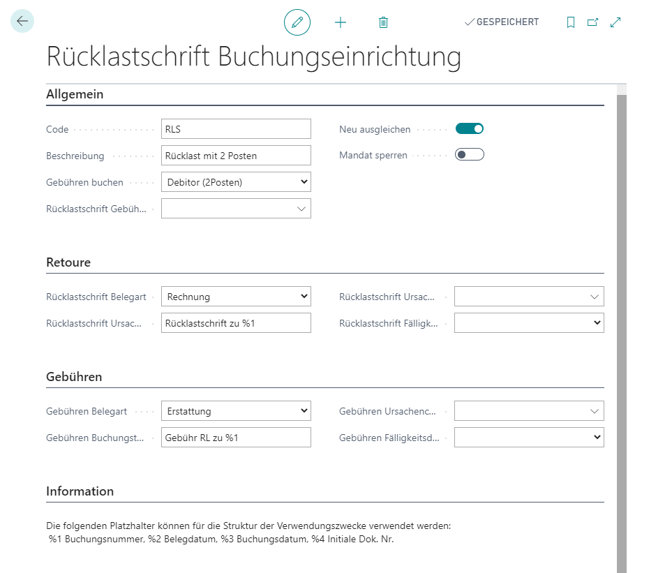 Return Debit Posting