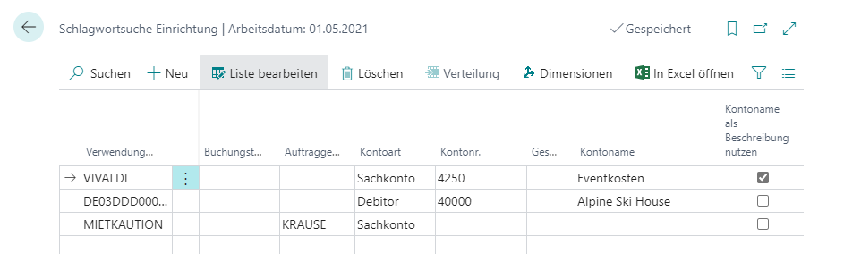 Application Statement Term Setup