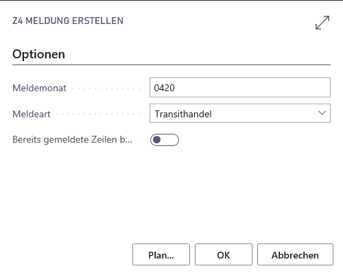 Z4 Meldung erstellen