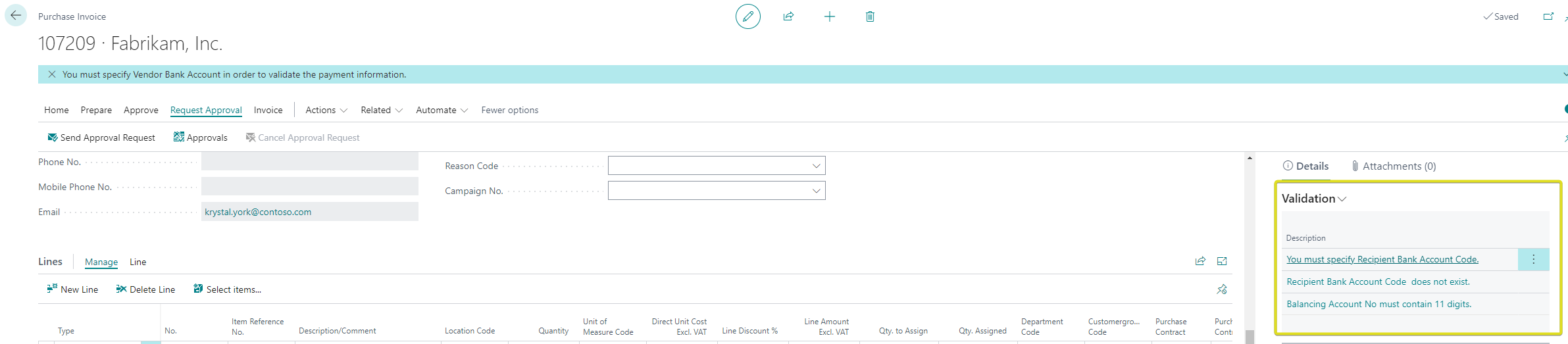 Payment file error FactBox